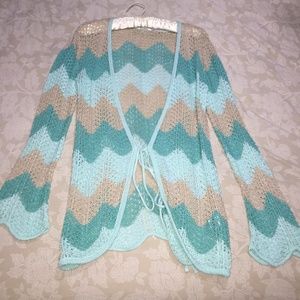 tri color cardigan